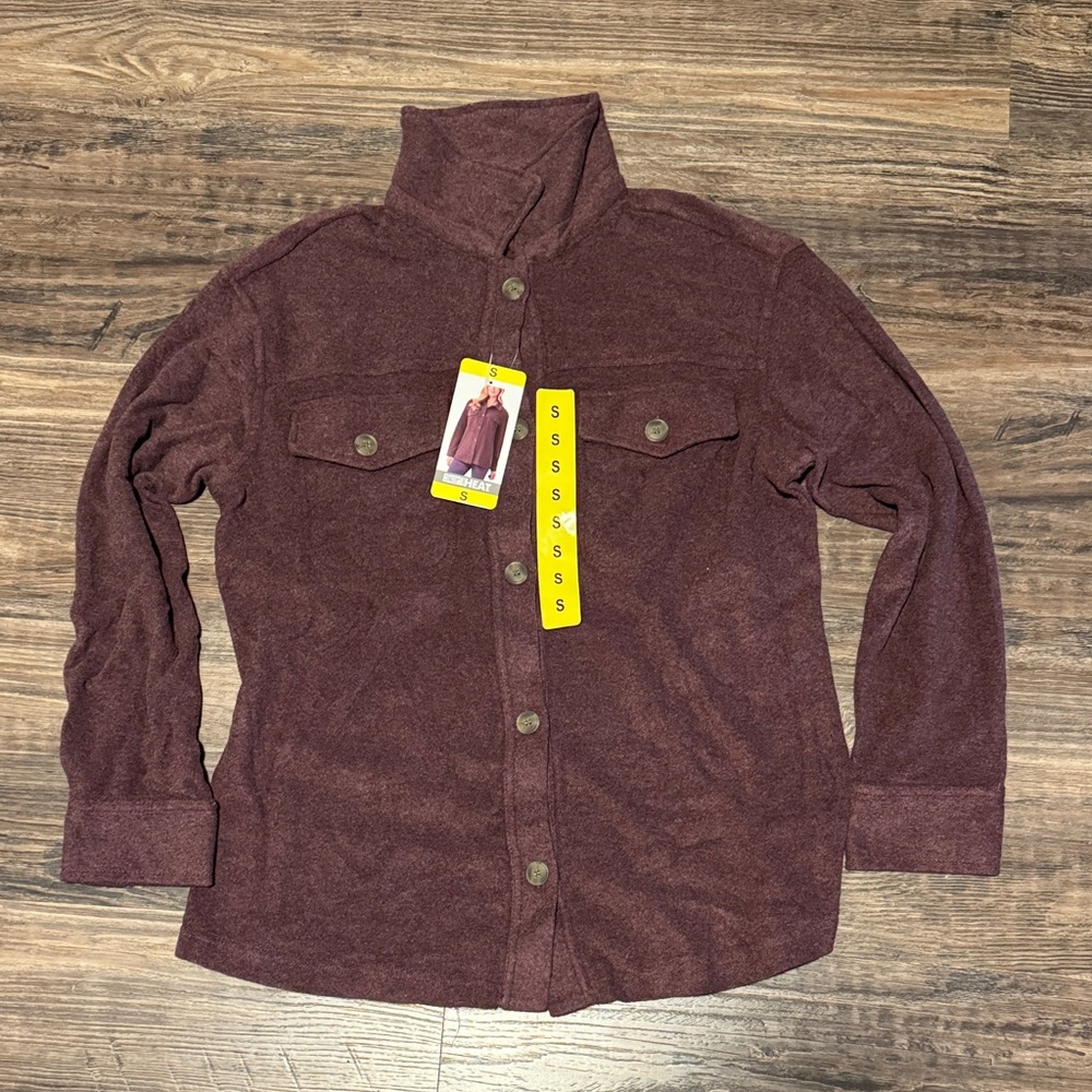 Burgundy Button-Up Sweater